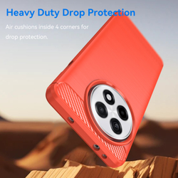 Мягкий защитный чехол красного цвета на OnePlus Ace 5, 5 Pro и 13R, серия Carbon (дизайн в стиле карбон) от Caseport