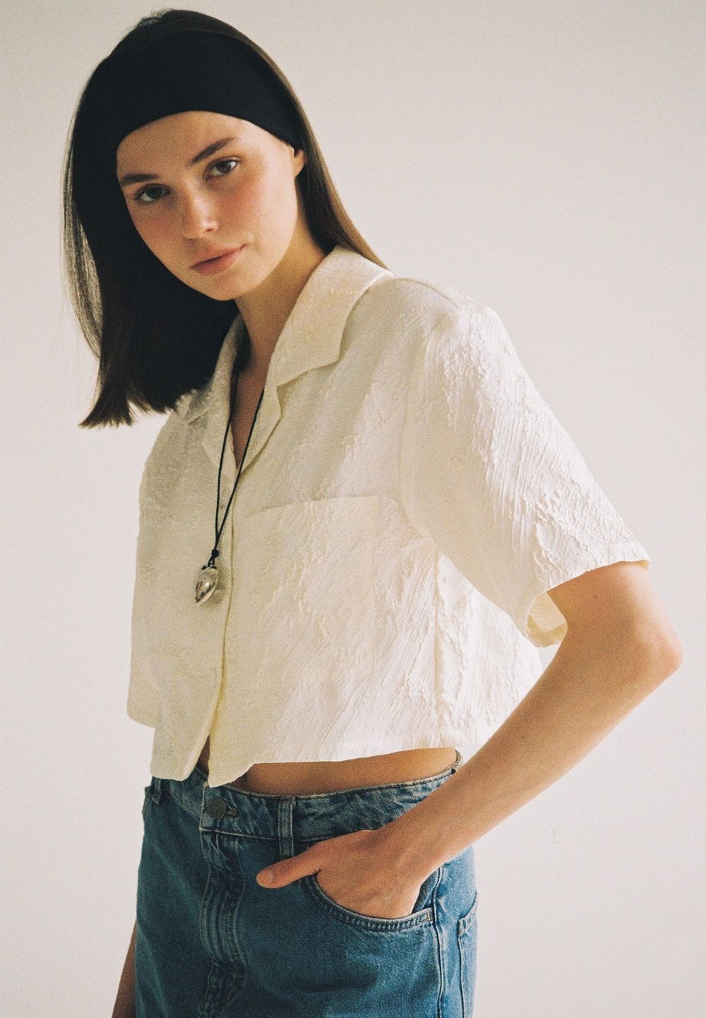 Popcorn cropped shirt