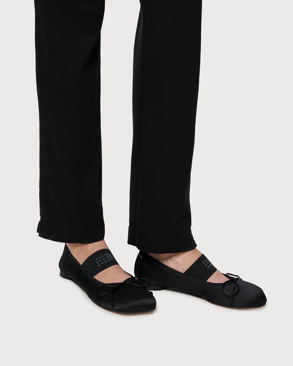 MM6 MAISON MARGIELA БАЛЕТКИ ТЕКСТИЛЬНЫЕ ANATOMIC ЧЕРНЫЕ