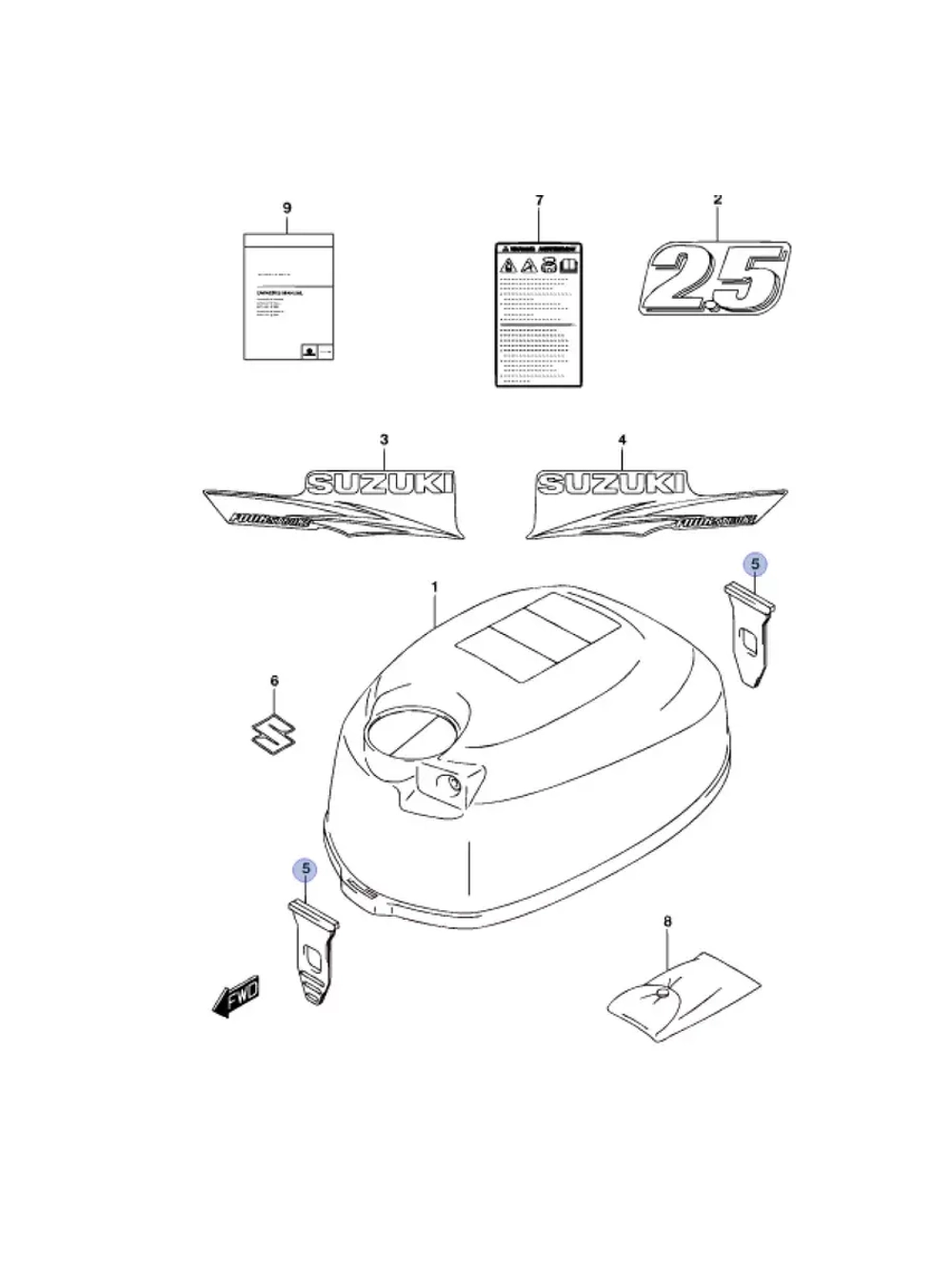 Фиксатор капота Suzuki DF 2.5