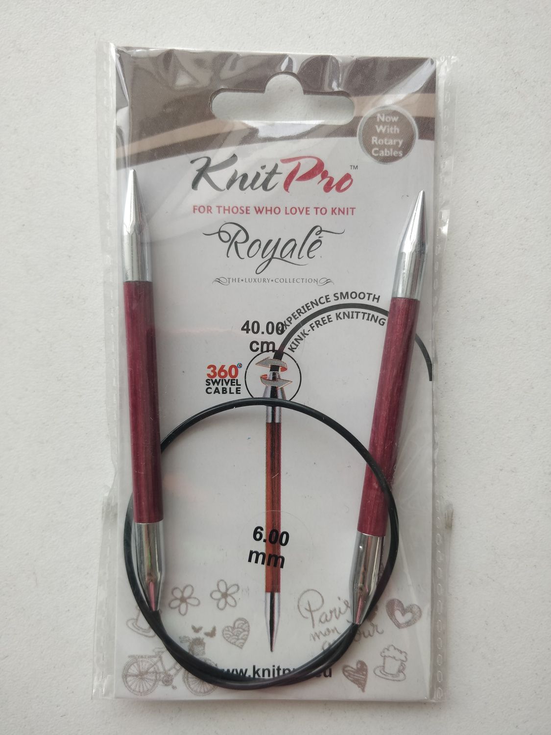 Спицы круговые Knit Pro Royale серия люкс, ламинированная береза, размеры в ассортименте