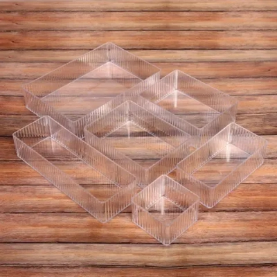 Система хранения - органайзеры в наборе 6шт «ЭДЭЛЬ», прозрачные, микс размеров