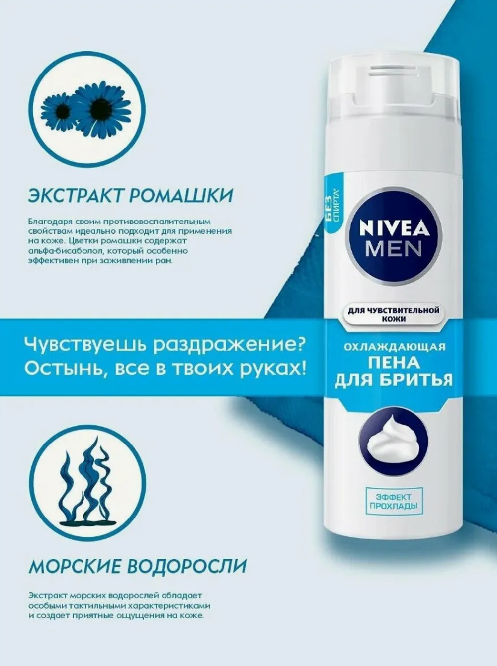 Nivea MEN Пена д/бритья 200мл. Охлаждающая 3998