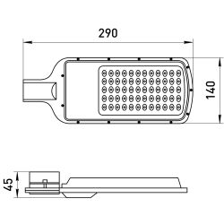 Светильник уличный светодиодный ЭРА SPP-503-0-30K-050 50Вт 3000К IP65 КСС Ш консольный | Уличные консольные светильники
