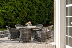 "Эспрессо–150 R" обеденная группа плетеная, цвет графит