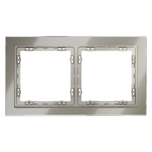 Рамка стеклянная VOLTUM S70 на 2 поста, (шелк, стекло)