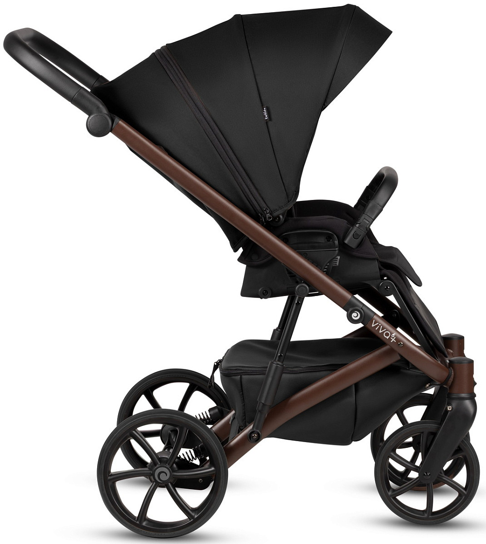 Детская коляска Tutis Viva 6 Plus Essential 4 в 1 с автокреслом Elo Lux EduSky Black и базой 1612070 Caviar