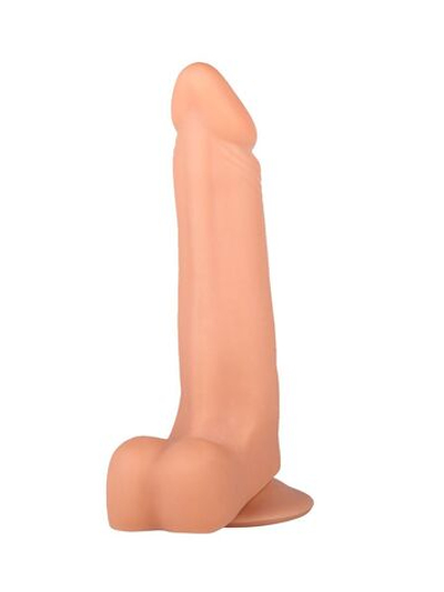 Фаллоимитатор-реалистик с мошонкой на присоске - 17,8 см. (Цвет: телесный)