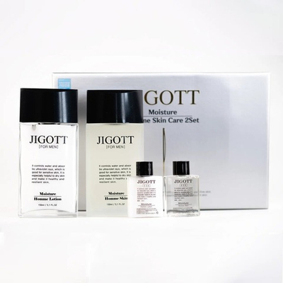 Мужской набор Jigott увлажняющие средства для лица Moisture Skin Care 2 Set (тонер, лосьон)