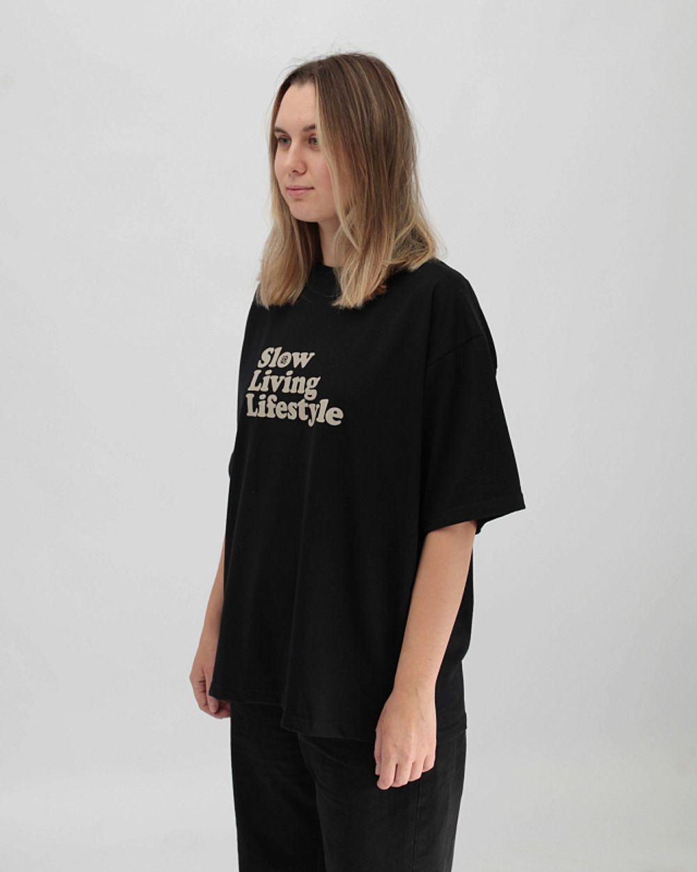 Футболка NTTR 004 Slow Living Lifetyle Черная