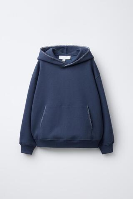 ZARA ХУДИ СО СТРОЧКОЙ, СИНИЙ/ИНДИГО