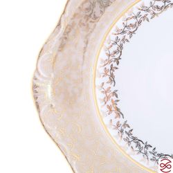 Блюдо круглое Queen's Crown Aristokrat Лист бежевый 27 см