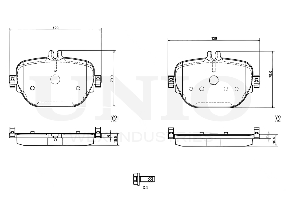 Колодки тормозные диск. задние UNIO BRP-20475