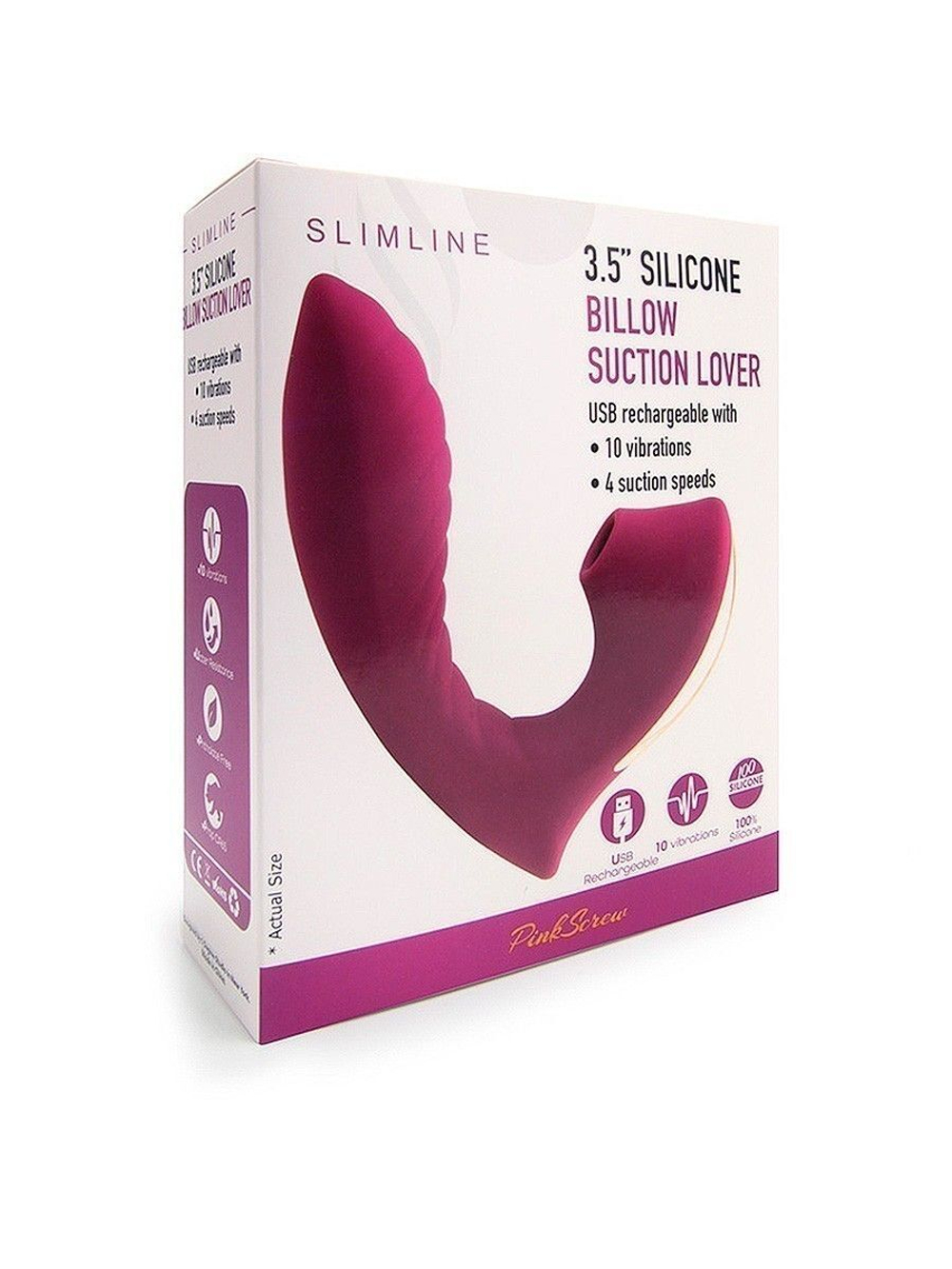 Ярко-розовый вибромассажер с вакуумной стимуляцией клитора (Цвет: ярко-розовый)