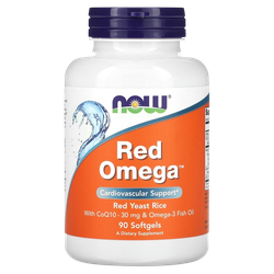 Now Foods Red Omega Fish Oil 90 sofgels , Омега 3 и Красный рис