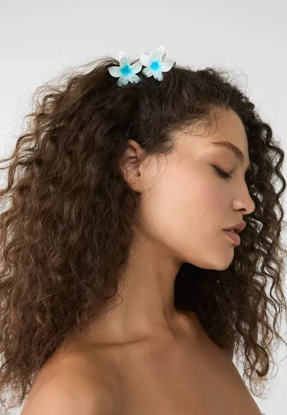 STRADIVARIUS Набор из 3 мини-заколок для волос в виде цветов, темно-синий