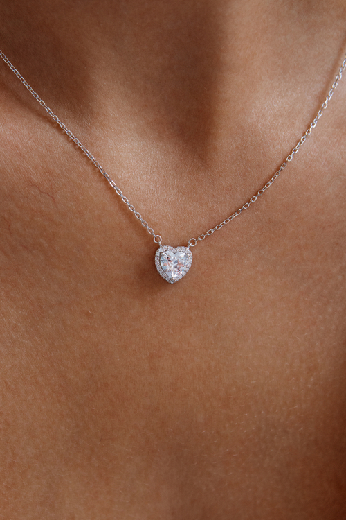 Колье "DIVA" с сердцем из циркония