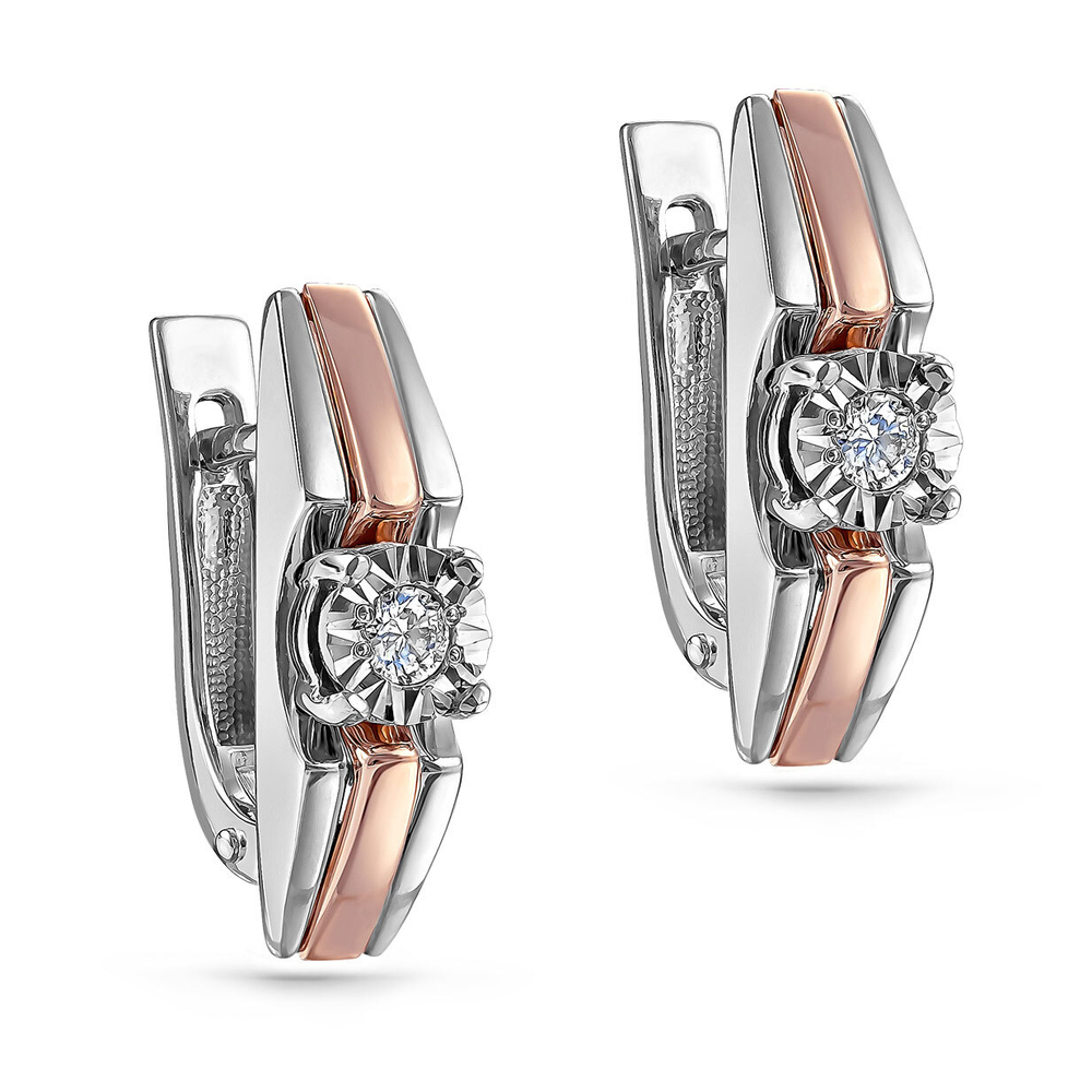 Серьги из золота 585 пробы с Бриллиантом