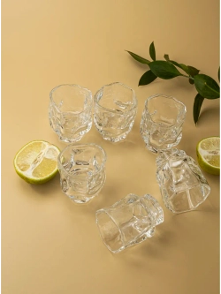 Набор изогнутых шотов для виски, 60 мл, 6 шт. прозрачные