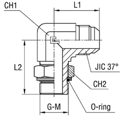 Штуцер FRG90 JIC 3/4" BSP1/2"