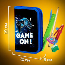 Пенал ПИФАГОР, 1 отделение. ламинированный картон, 19х11 см, "Game On", 271503