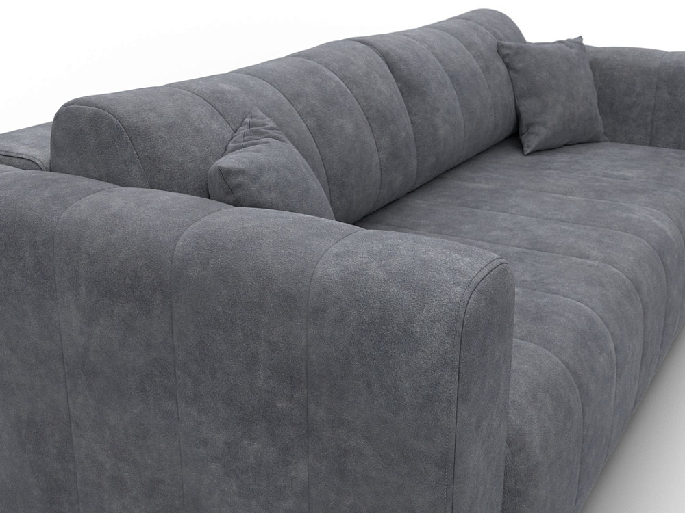 Диван прямой Лига-062 НПБ ВЕЛЮР BRUT 16 темно-серый