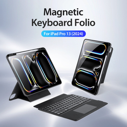 Чехол подставка с клавиатурой (RUS) от Dux Ducis для планшета iPad Pro 13 (2024-), серия DK Series Keyboard, русская клавиатура с подсветкой