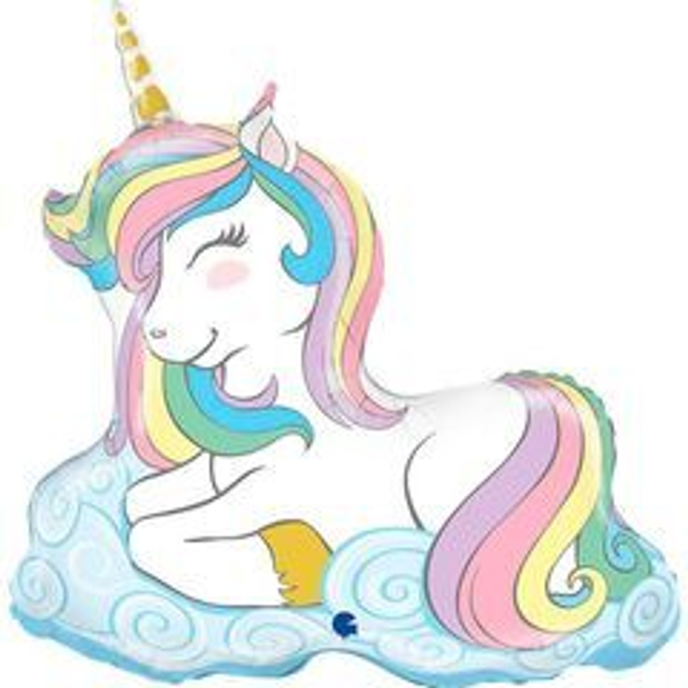 Г Фигура Нежный единорог на облаках макаронс (39''/99 см)