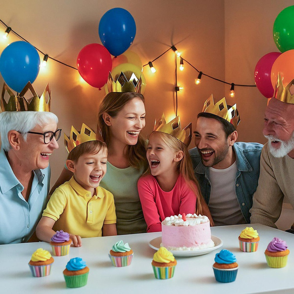 Корона фольг малая золотая 6шт