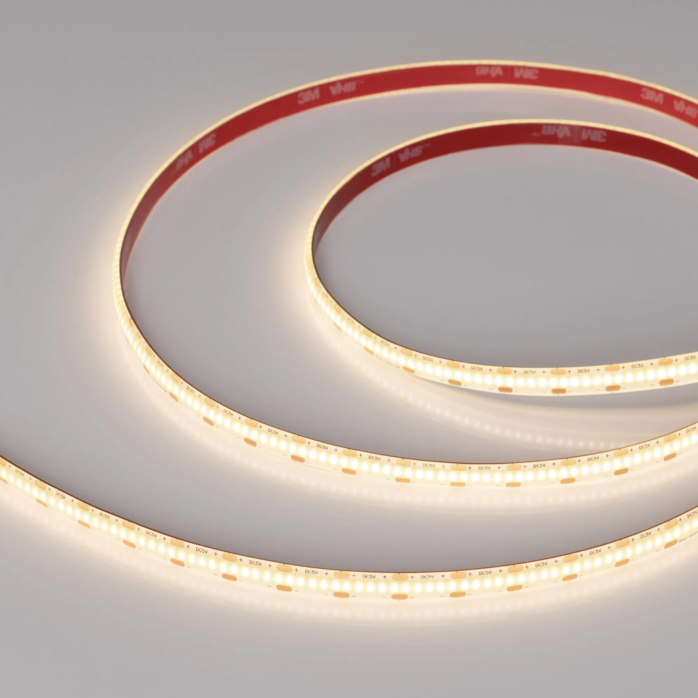 Светодиодная лента герметичная COB-SE-X360-8mm 5V Warm3000 (5 W/m, IP65, 5m) (Arlight, -) 041709(1)