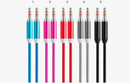 Кабель AUX JD-1 матерчатый 1м (фиолетовый)