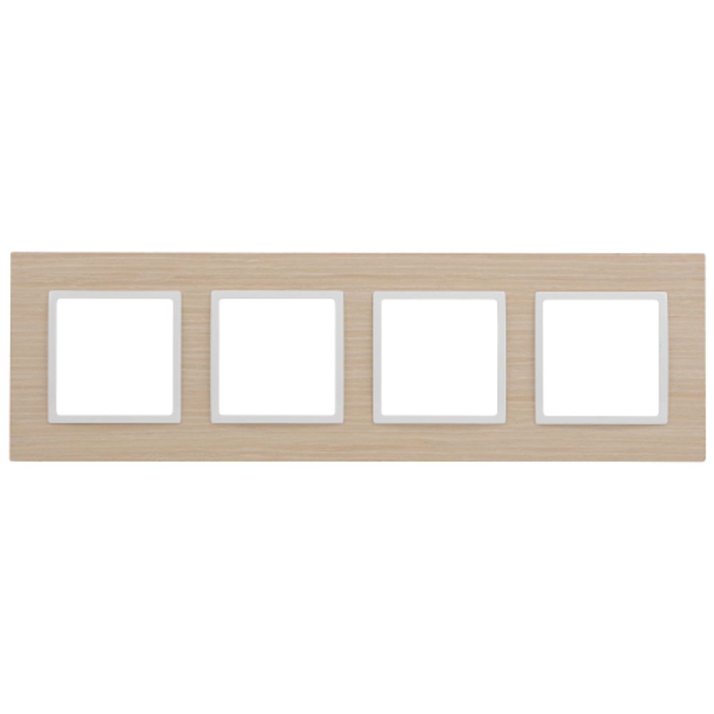 14-5304-01 ЭРА Рамка на 4 поста, дерево, Эра Elegance, белён.дуб-бел | Elegance Белёный дуб + Белый