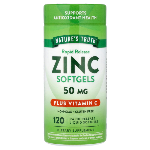 Nature's Truth, цинк с витамином C, 120 капсул с быстрым высвобождением