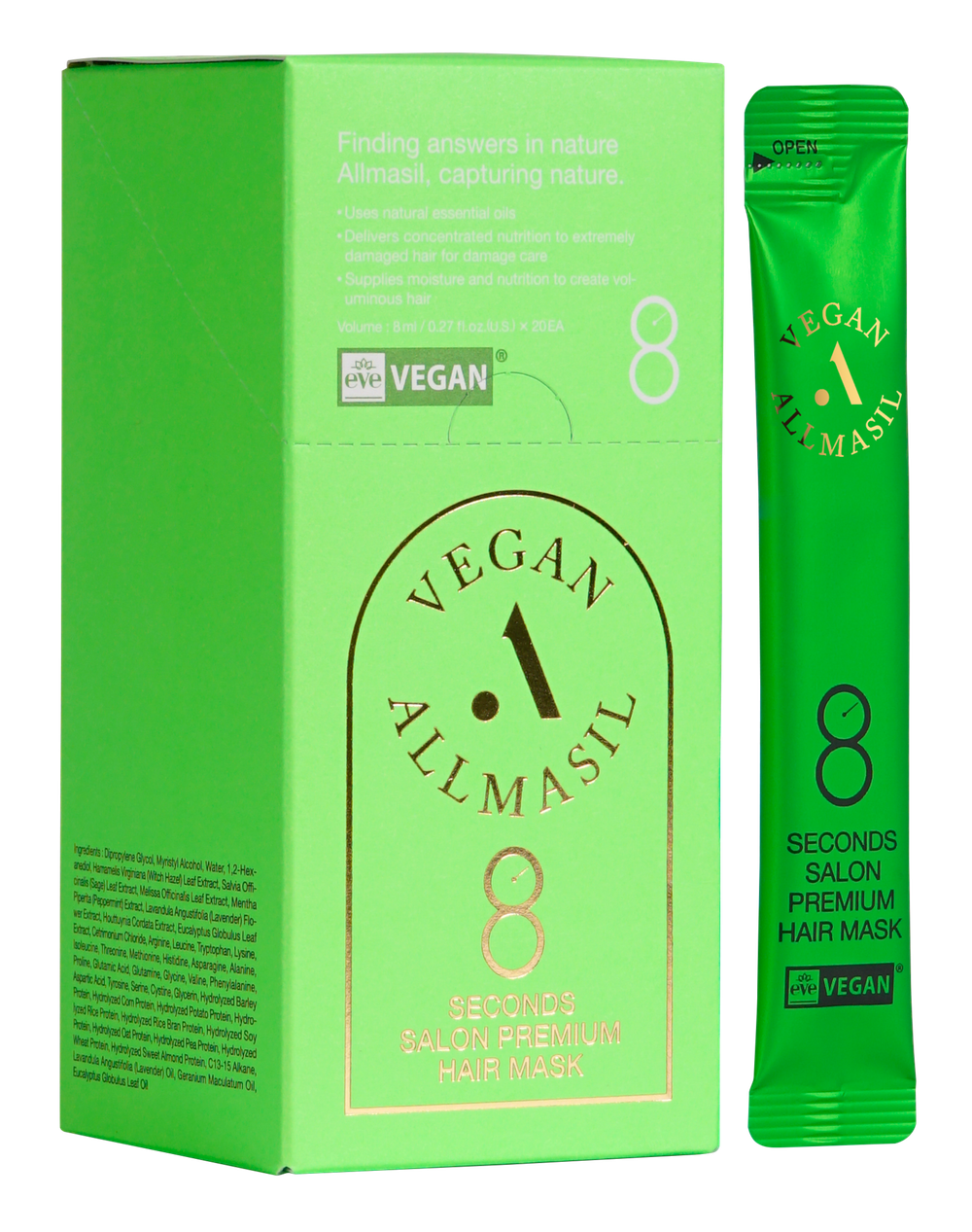 ALLMASIL - МАСКА ДЛЯ ВОЛОС ПРЕМИАЛЬНАЯ 8 SECONDS SALON PREMIUM HAIR MASK, 8 МЛ * 1 ШТ