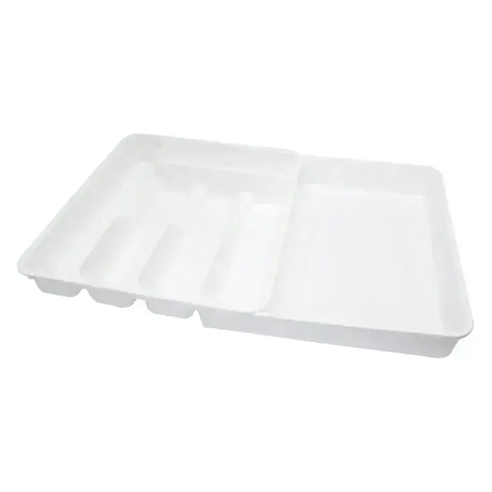 Лоток раздвижной для столовых приборов (белый/белый)