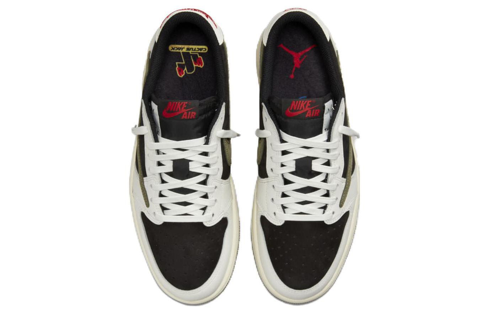 Кроссовки Travis Scott X Jordan Air Jordan 1 Low "Medium Olive" 5.0 (Женская размерная сетка)
