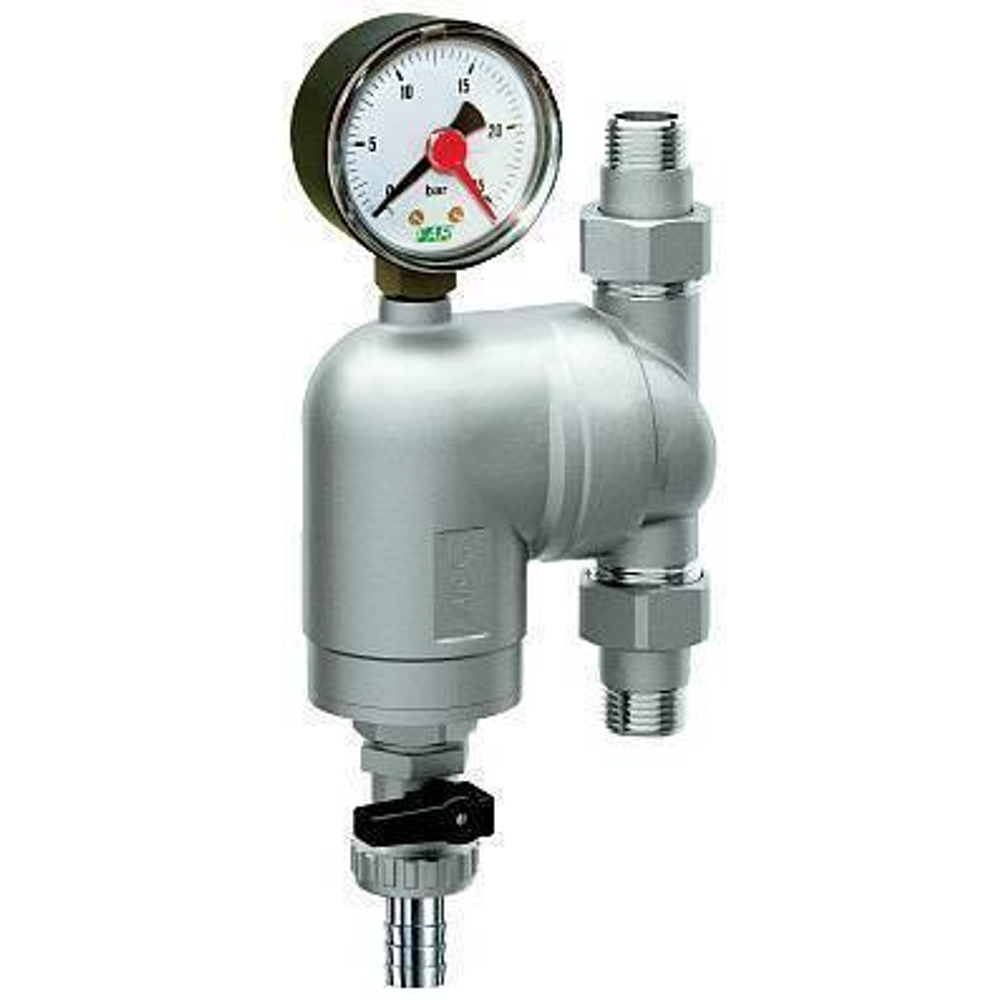 Фильтр с поворотным соединением FAR 1/2 НР-НР, сетка 100 мкм с манометром
