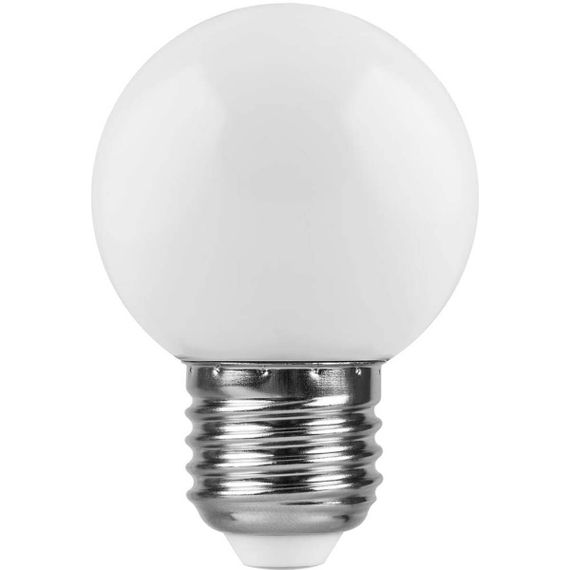 Лампа светодиодная Feron Е27 1W 6400K Шар Матовая LB-37 25115