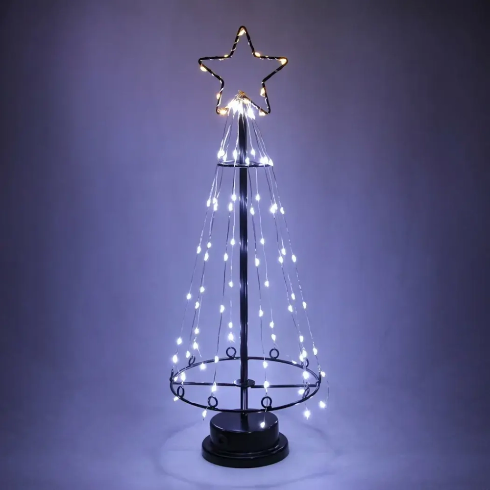 Фигура световая «Ёлка» 45*17 см 91 лампа LED, на батарейках, USB питание, DC вход, Белый/теплый белый
