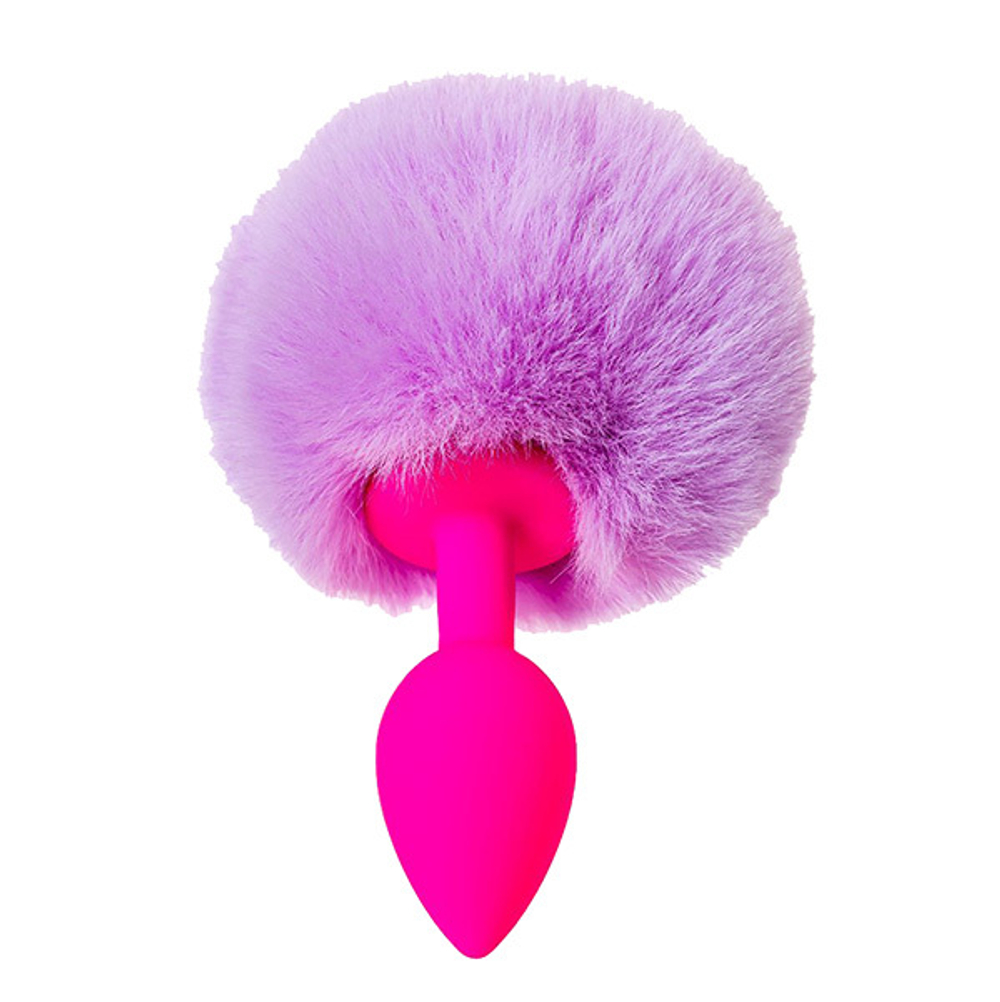 Розовая анальная втулка 13см с сиреневым пушистым хвостиком ToyFa ToDo Sweet Bunny 357016