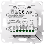 Термостат с датчиком пола, программируемый с Wi-Fi , 16 A, 55*55 мм., белое стекло
