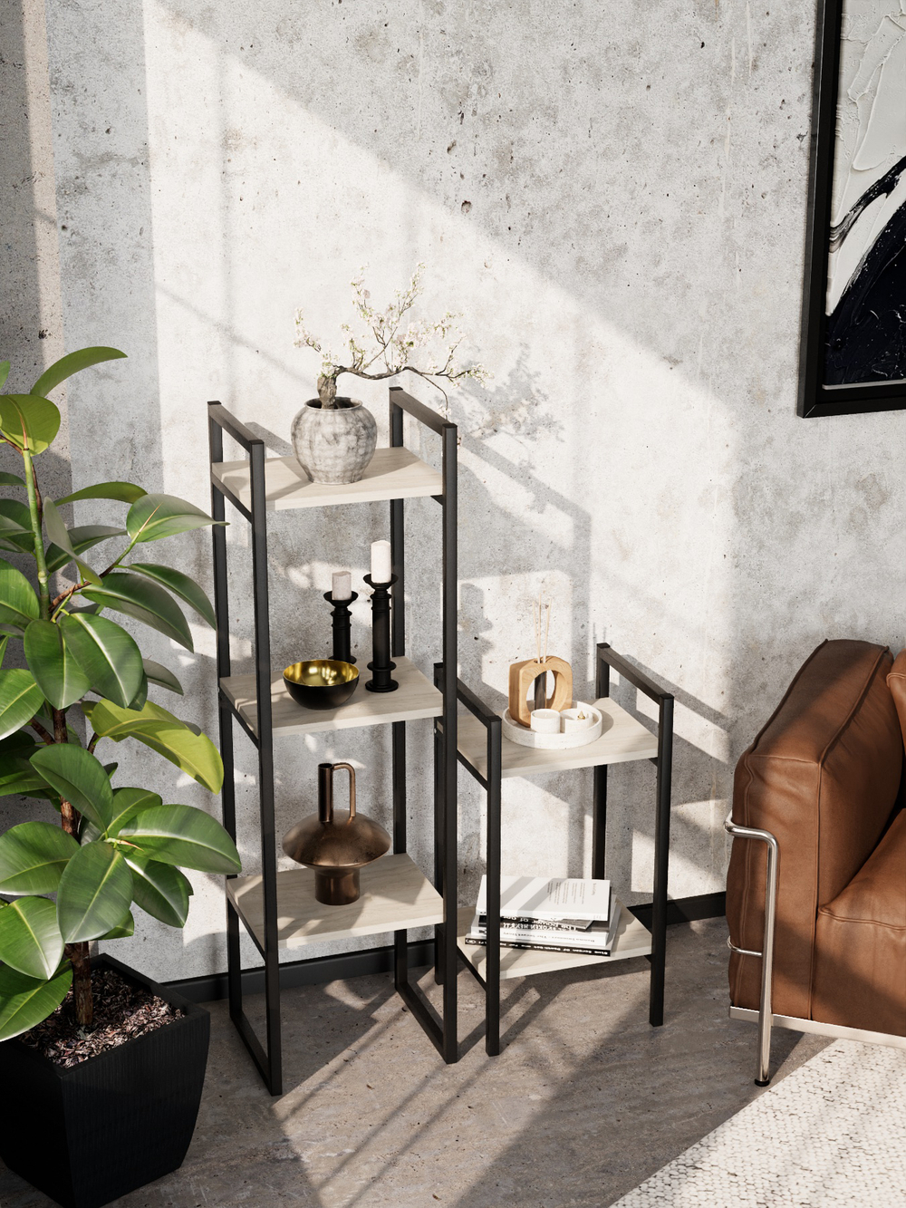 Стеллаж узкий металлический лофт Altus