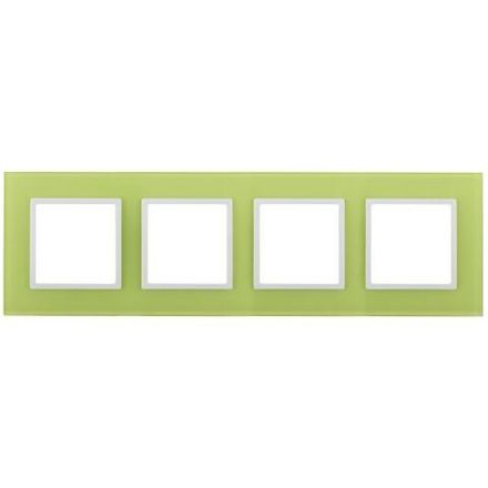 Рамка 4-м 14-5104-26 стекло Elegance лайм+бел. ЭРА Б0034534
