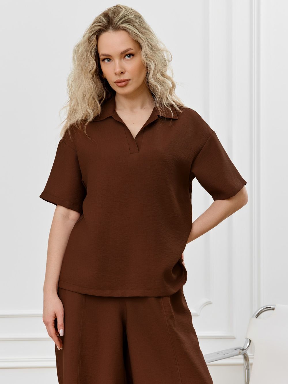 Блузка женская Ясмина-1 Виотекс КОРИЧНЕВЫЙ