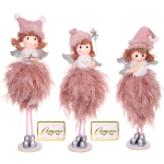 Фигурка новогодняя «Зимний показ мод» 20 см, розовый