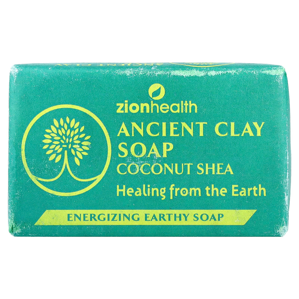 Zion Health, Кусковое мыло с древней глиной, кокос и ши, 170 г (6 унций)