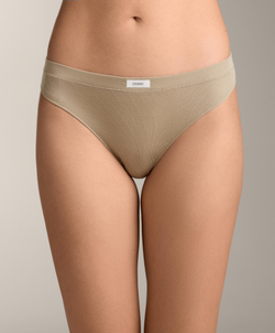 OYSHO Набор из двух классических трусиков из хлопковой смеси в рубчик с логотипом, салатовый