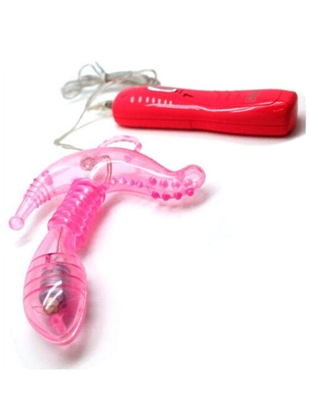 Вибратор анальный с дополнительной стимуляцией (7 режимов) (Цвет: розовый)