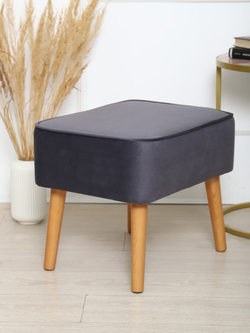 Пуф "Donatello"антивандальный велюр графит/натурал