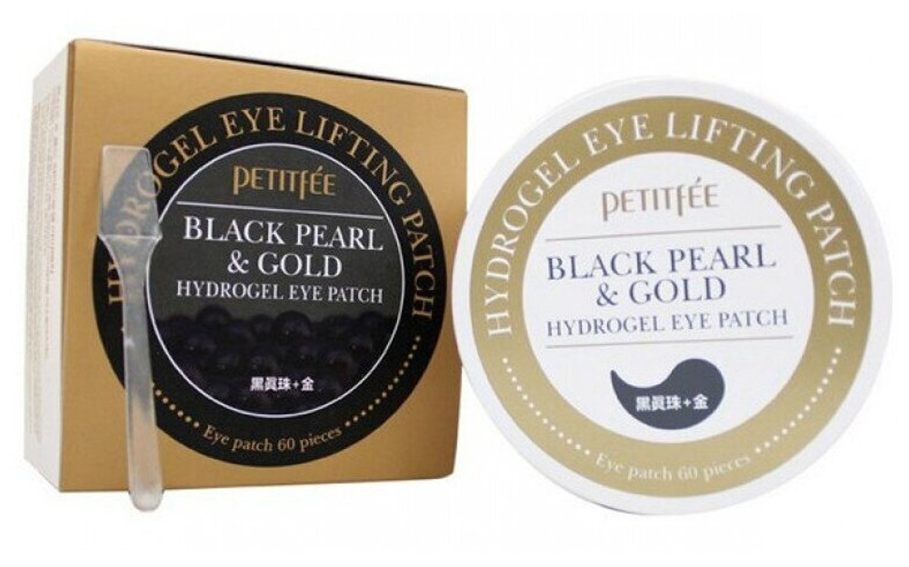 Petitfee Гидрогелевые патчи для глаз Black Pearl & Gold Hydrogel Eye Patch, 60 шт.